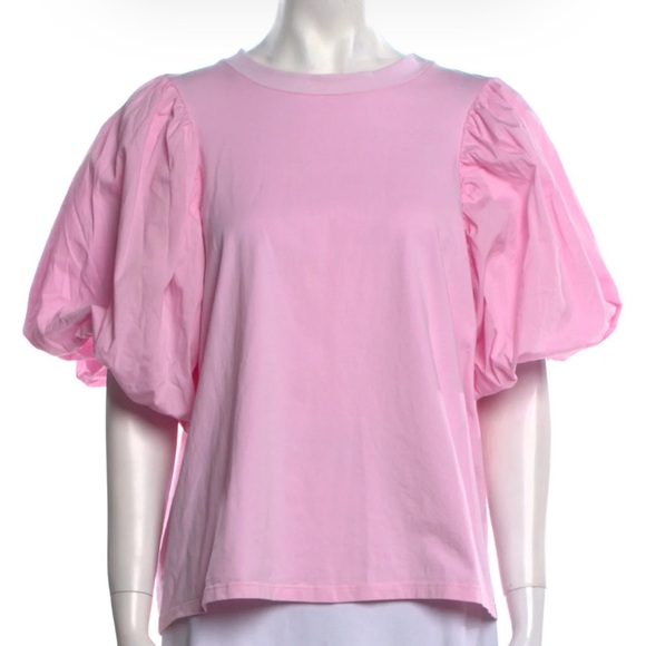 Cinq à Sept Bateau Neckline Short Sleeve T-Shirt with Puff Sleeves size XS - Picture 1 of 4